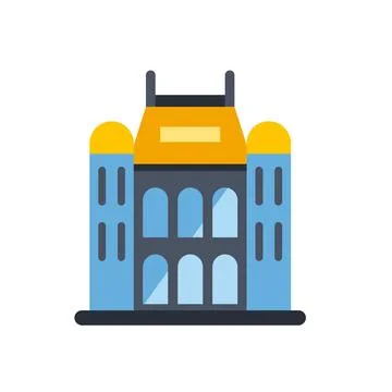 Stylized grand palais building vector icon illustration 스톡 일러스트