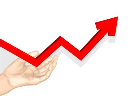 Stylized graph and hand Stock Illustration