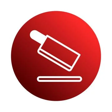 Stylized graphic of a red icon featuring a microscope or laboratory equipme.. Stock Illustration