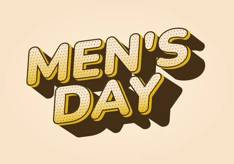 A stylized graphic text that reads Mens Day with shadow effect, featuring a.. Illustrazione stock