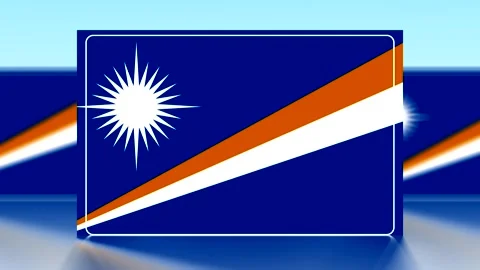 A stylized graphical representation of the national flag of the Marshall Is.. Stock Footage 343642933