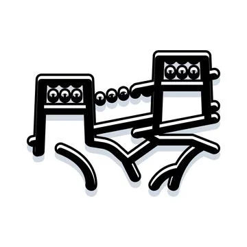 Stylized great wall illustration doodle in black and white Ilustración de archivo
