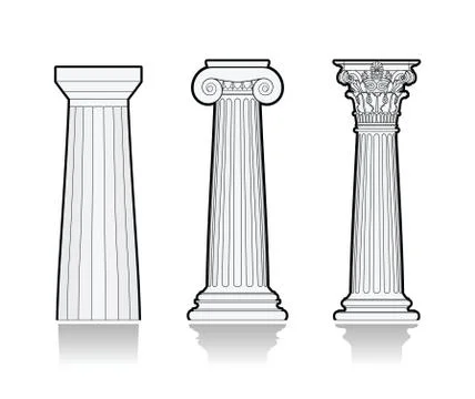 Stylized Greek columns Stock Illustration