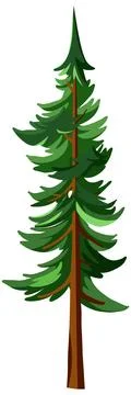 Stylized Green Conifer Tree Vector Illustration Isolated on White Background Stock Illustration