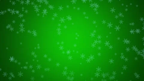 Stylized Green Falling Snowflake Illustration 4K Seamless Loop Video stock 334306773