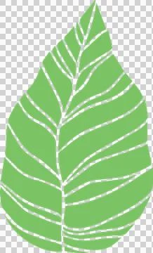 Stylized green leaf graphic is floating on transparent background, featuring Illustrazione stock