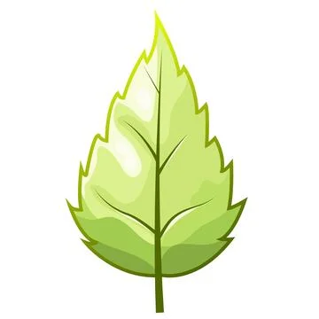 Stylized green leaf icon with carved edge Stock Illustration