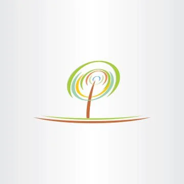 Stylized green tree eco symbol design Stock Illustration