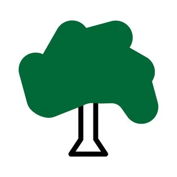 Stylized Green Tree Graphic Isolated Design Illustration