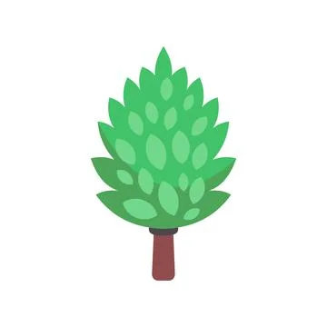 Stylized green tree icon representing nature and growth 스톡 일러스트