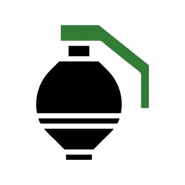 Stylized Grenade Illustration on White Canvas Illustration