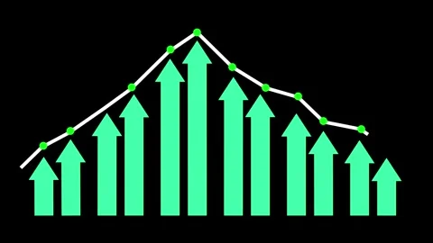 Stylized Growth and Decline Graph Animation, Business Performance Bar Graph.. Stock Footage 310203265