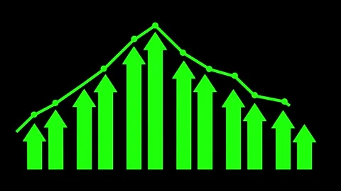 Stylized Growth and Decline Graph Animation, Business Performance Bar Graph.. Stock Footage 310203384