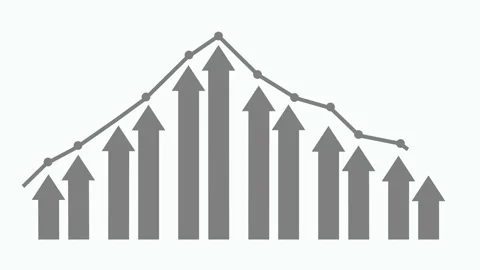 Stylized Growth and Decline Graph Animation, Business Performance Bar Graph.. Stock Footage 310203606