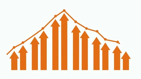 Stylized Growth and Decline Graph Animation, Business Performance Bar Graph.. Stock Footage 310203810