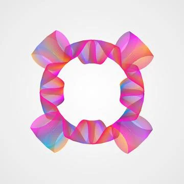 Stylized guilloche. Bright gradient frame of lines Stock Illustration
