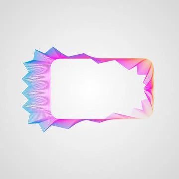 Stylized Guilloche Element. Zigzag bright gradient rectangular frame. Stock Illustration