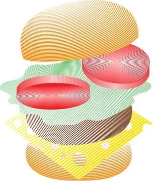 Stylized hamburger vector illustration Stock Illustration