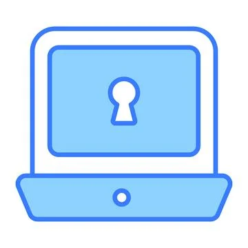 A stylized hand drawn icon of mobile phone with digital shield and keyhole Stock Illustration