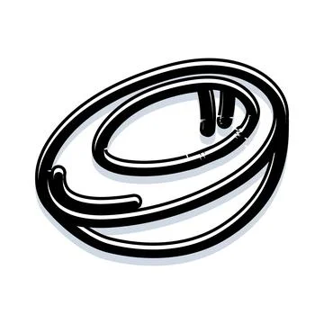 Stylized hand drawn oval shape creating an egg Illustrazione stock