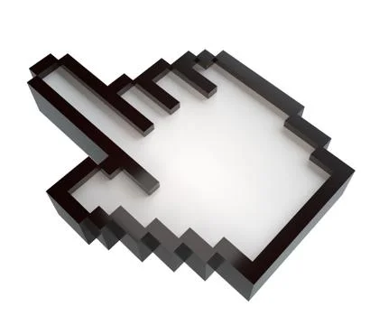 Stylized hand pointer. Isolated render Illustrazione stock