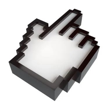 Stylized hand pointer. Isolated render 库存插图