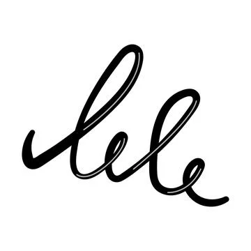 Stylized handwritten text with double line loop effect on white background イラスト素材