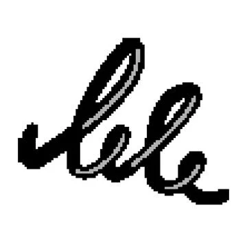 Stylized handwritten text with double line loop effect on white background Ilustración de archivo
