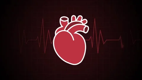 Stylized heart icon ecg line representing cardiology health and medical car.. Stock Footage 340386416