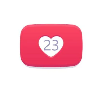 Stylized heart with numbers. design layout idea. Counter YouTube Notification Stock Illustration