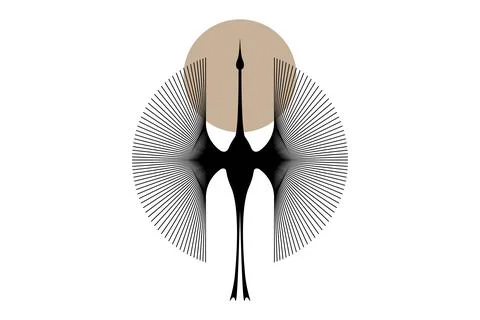 Stylized heron logo design, Abstract flying bird or stork symbol template Stock-Illustration