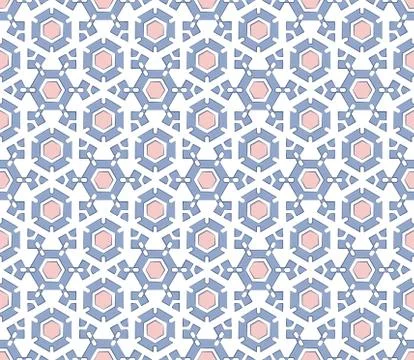 Stylized hexagonal star winter pattern Stock Illustration