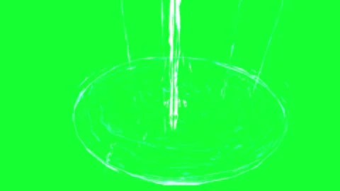 Stylized High-Speed Splash Impact with Droplets on Green Screen Stock Footage 264626626
