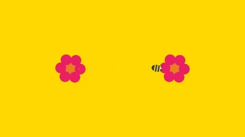 Stylized Honeybee Pollinating Vibrant Pink Flowers with Floating Pollen Dus.. Stock Footage 346612147