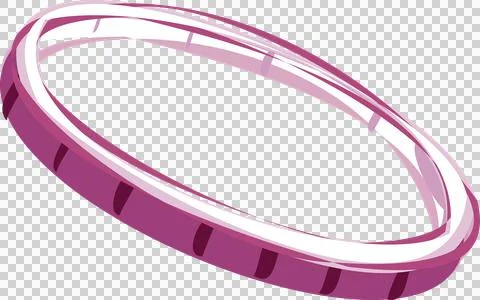 Stylized hula hoop spinning in 3D render, showing pink purple bands on Stock Illustration