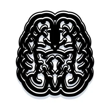 Stylized human brain artwork illustrating intelligence and creativity Stock Illustration