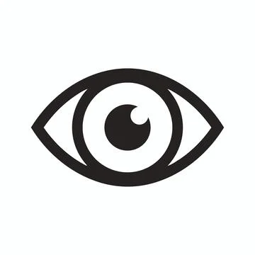 Stylized human eye icon representing vision and perception with eye care Stock Illustration