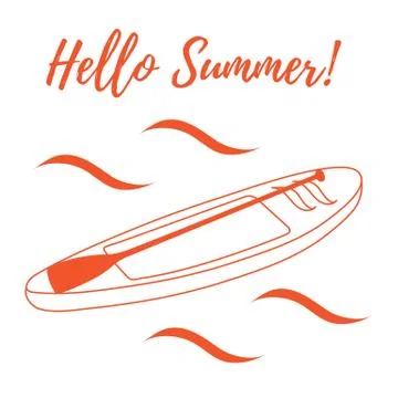 Stylized icon of boat with oar. Stock Illustration