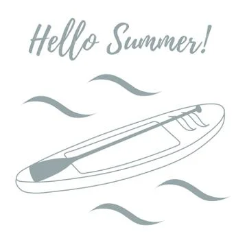 Stylized icon of boat with oar. Stock Illustration