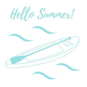 Stylized icon of boat with oar. Stock Illustration