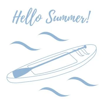 Stylized icon of boat with oar. Stock Illustration