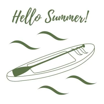 Stylized icon of boat with oar. Stock Illustration
