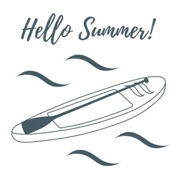 Stylized icon of boat with oar. Stock Illustration