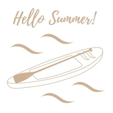 Stylized icon of boat with oar. Stock Illustration