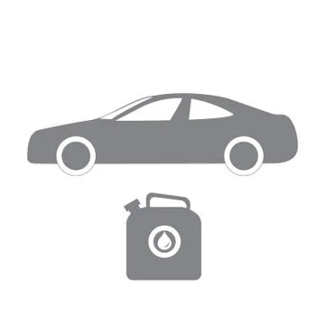 Stylized icon of the car and canister of gasoline Stock Illustration