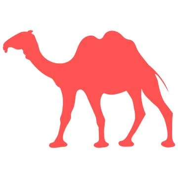 Stylized icon of a colored camel Stock Illustration