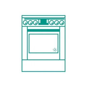 Stylized icon of a colored cooker Stock Illustration