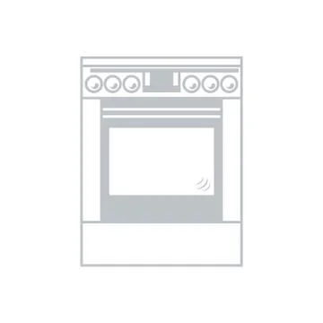 Stylized icon of a colored cooker on a white background Stock-Illustration