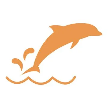 Stylized icon of a colored Dolphin on a white background Stock Illustration