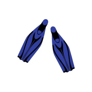 Stylized icon of a colored flippers on a white background Illustrazione stock